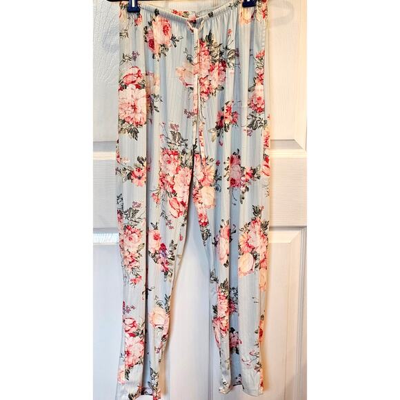 FN by Flora Nikrooz PJs Light Blue Pink Floral Super Soft Comfy Airy Womens M - Picture 4 of 10
